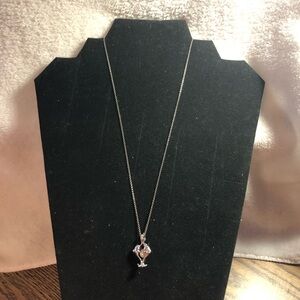 Pearlina sterling silver kissing dolphins pearl necklace